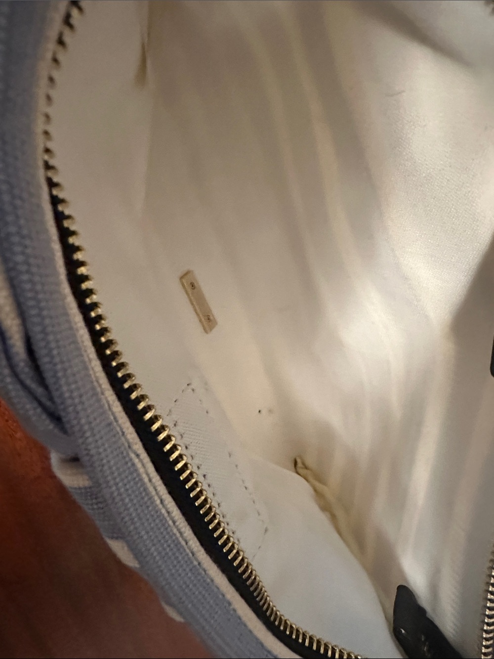 kate spade Blue and Cream Striped Bow Clutch - Picture 2 of 4